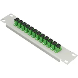 Delock 10? LWL Patchpanel 12 Port SC Simplex grün 1 HE grau, Server Zubehör, Grau, Grün