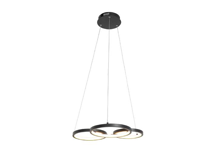 Suspension noire avec LED 3 niveaux d'intensité 3 lumières -