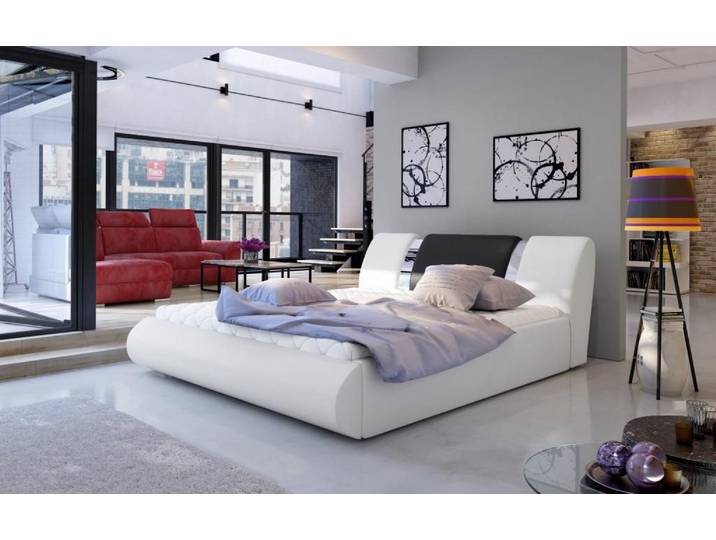 Xlmoebel Polsterbett Boxspringbett in Schwarz und Weiß mit eleganter Ästhetik, Hergestellt in Europa