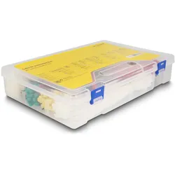 Delock Sortimentsbox mitzange 600-teilig farbig (Klettkabelbinder, 230 mm, 600 Stk.)