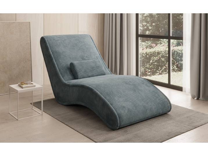 Designer Relax-Liege Lunaris 80 in Cord - Grün - Cord - Luxusbetten24