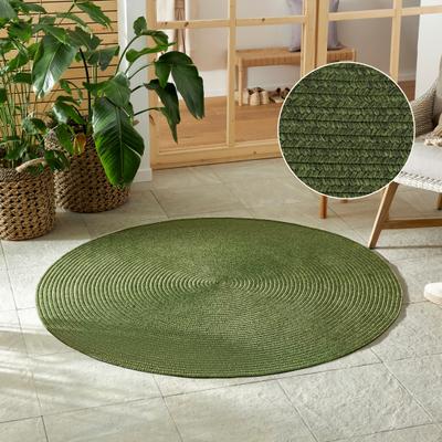 Teppich HANSE HOME "Trenzado", grün, H:10mm Ø:150cm, Polypropylen, Teppiche, Teppich, In- & Outdoor, Handmade-Look, Gewebt, Wetterfest, Balkon, Wohnzimmer