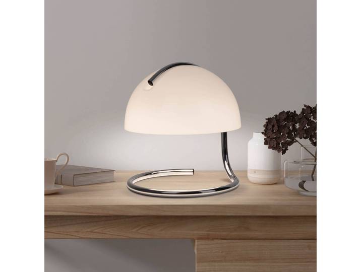 Näve Tischlampe Burano, weiß / opal, für Wohn- / Esszimmer, Glas, Vintage