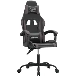 vidaXL Gaming-Stuhl Schwarz und Grau Kunstleder