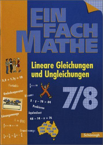 Hans-Joachim Püffke - EinFach Mathe: Lineare Gleichungen und Ungleichungen: Jahrgangsstufen 7/8: Jahrgangsstufe 7/8 - Preis vom 30.09.2026 09:01:18 h