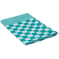 Abwaschtuch 65x65 cm 100% Baumwolle. Grün kariertes. 6er Set - LTITEX