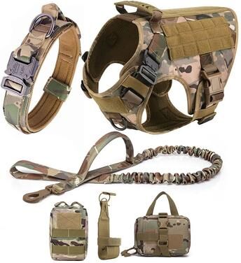 Uplift Essentials Large Dog Harness And Leash Training Set For German Shepherd And Medium To Large Breeds m camouflage 6 Pieces
