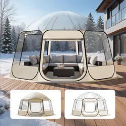 VEVOR Pop-up-Bubble-Zelt, 458 x 432 x 230 cm, transparentes Campingzelt, Garten-Kuppel-Iglu-Zelt mit Fenstern, Sportzelt, 540°-Panoramablick, für 12–15 Personen, Terrasse, Hinterhof