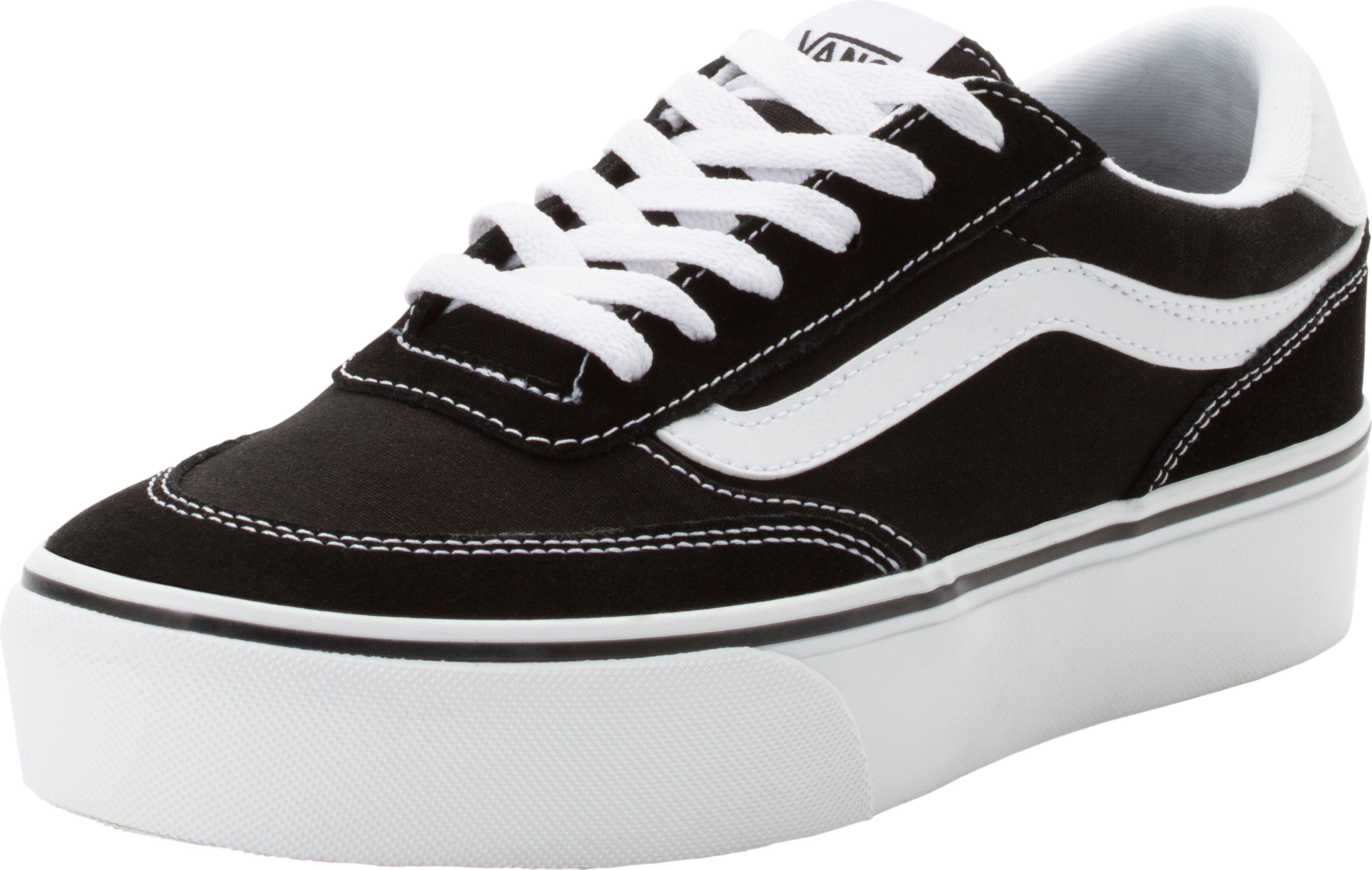 Sneaker VANS "Brooklyn LS Platform", Damen, Gr. 39, schwarz-weiss (ba2, suede, canvas schwarz, weiß), Textil, Schuhe Sneaker ba2, suede, canvas schwarz, weiß 39