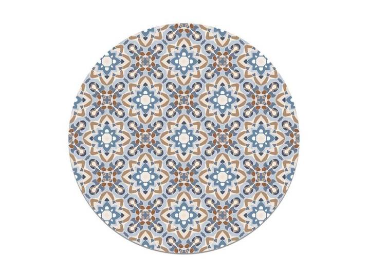 Tapis Vinyle - Panorama - Ronde - 100x100 cm - Bleu - Synthétique - Oriental