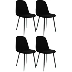 CLP 4er Set Esszimmerstuhl Maryam Stoff   Farbe: schwarz, Material: Stoff
