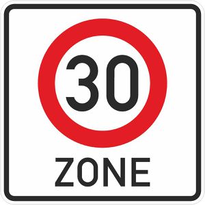 SafetyMarking Verkehrsschild StVO zugelassen, 60 x 60 cm, VZ 274.1, RA1/C, Beginn Tempo 30 Zone