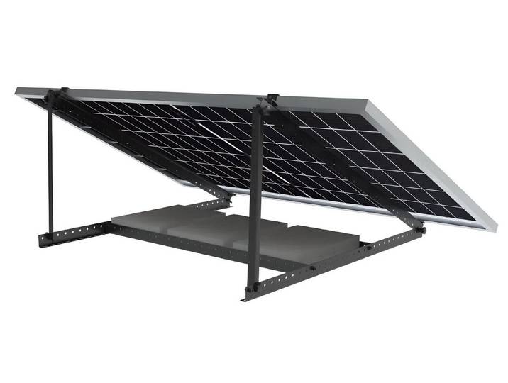TZIpower Solarmodul-Halterung Solarhalterung Triangel Schwarz Balkon Flachaufständerung Wandmontage, (Mit Haken und Endklemmen, Universal einsetzbar)