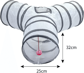Inspire Picks Foldable Cat Tunnel Toy Interactive Play Tunnel For Kittens & Indoor Cats y Shape Tunnel