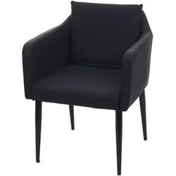 Esszimmerstuhl MCW-H93, Küchenstuhl Lehnstuhl Stuhl ~ Kunstleder schwarz