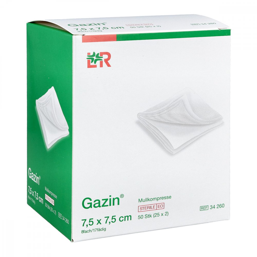 B2B Medical GmbH Gazin Mullkomp.7,5x7,5 cm steril 8fach 16007607
