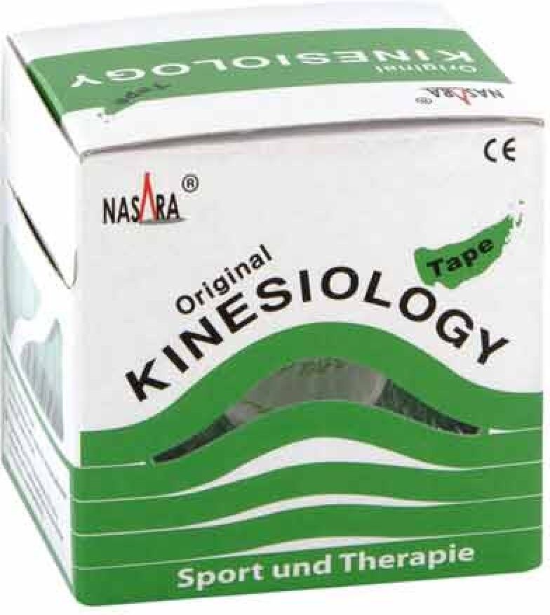 Nasara Kinesio Tape 5 cmx5 m grün inkl.Spenderbox 1stk