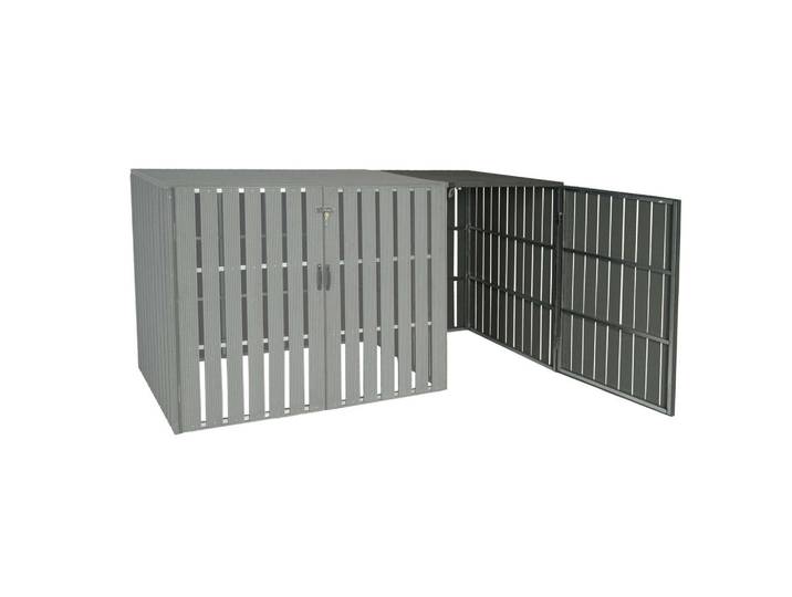 Jamb Mülltonnenbox Erweiterung Grau, Metall, 76x115x100 cm, Gartenzubehör, Gartenmöbel-Schutzhüllen