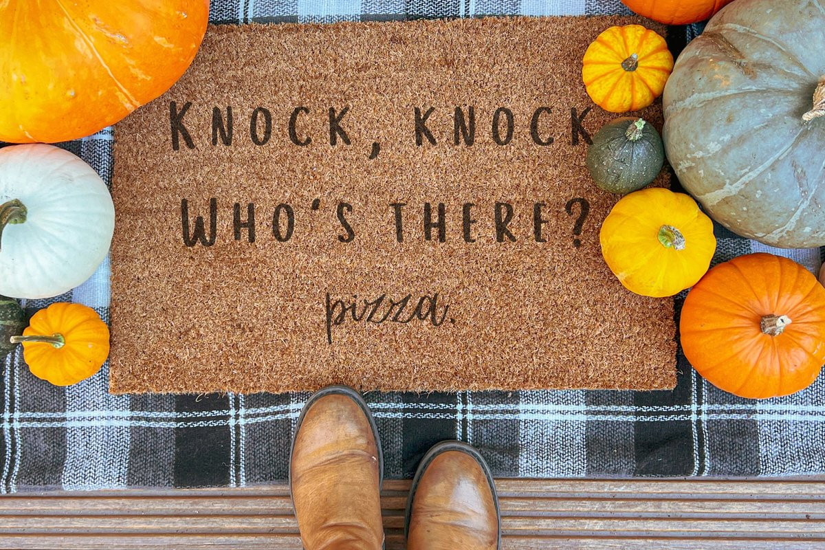 Laser Point Ingangsmat Knock Knock Who Is There - 60 x 40 cm