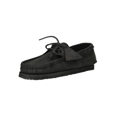 Bootsschuh CLARKS "Godney Boat", Herren, Gr. 40, schwarz, Leder, Schuhe Bootsschuh, mit Krepp-Laufsohle