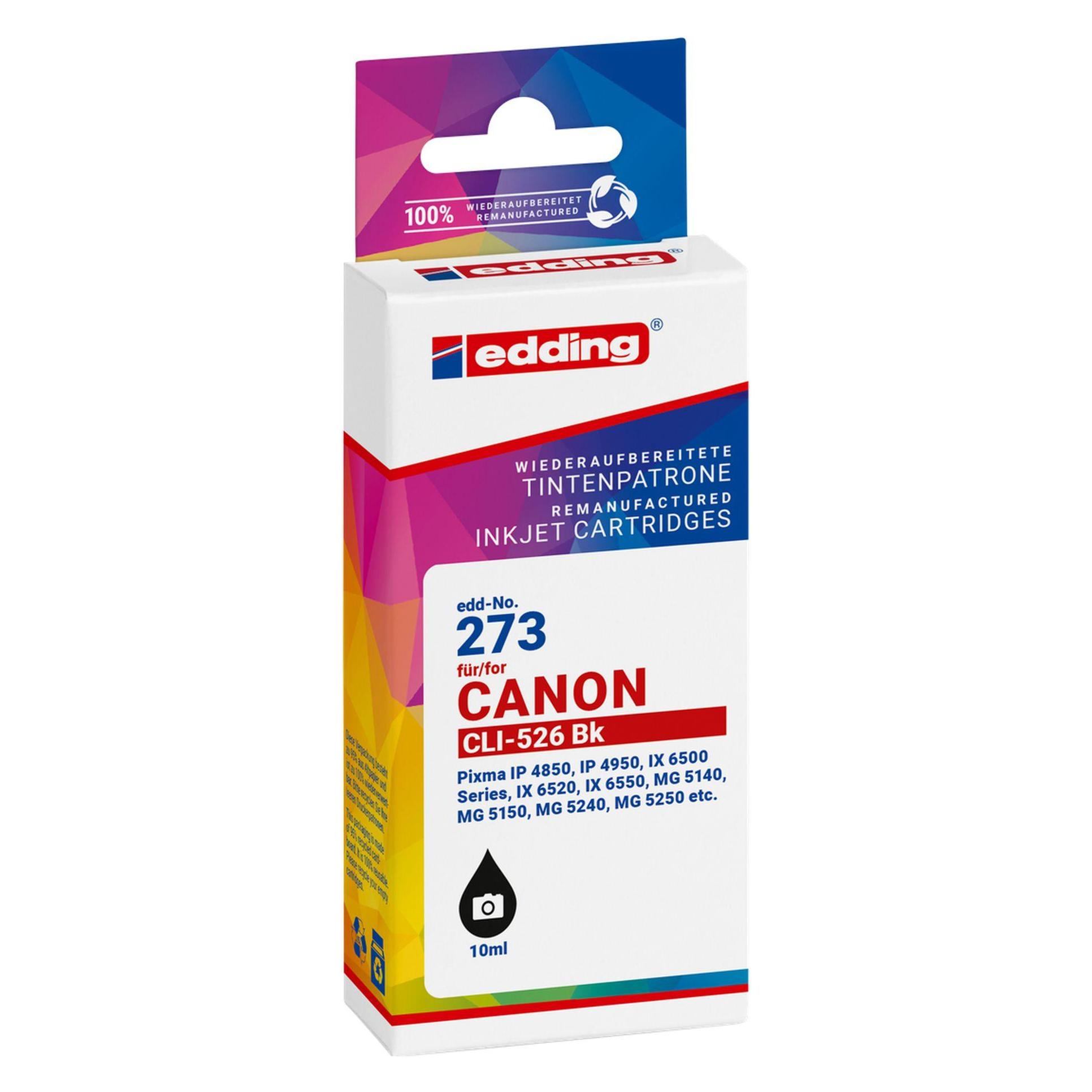 Edding EDD-273 schwarz Druckerpatrone kompatibel zu Canon CLI-526 BK (BK) (18-273/18-273-01)