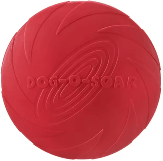 Inspire Picks Interactive Silicone Flying Disc Toy For Dogs & Cats Chew Resistant Training Flying Saucer red l 22cm