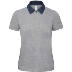 B&C Damen Piqué Medium Fit Polo DNM Forward PWD31 denim/heather grey M