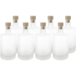 Casativo 8er Set Glasflaschen 500ml mit Korkenverschluss, Vorratsbehälter, Transparent