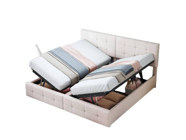 Flora Grace Polsterbett 180/200 cm Beige mit Stauraum und Umbaufunktion, 180x200 cm, Schlafzimmer, Betten, Polsterbetten