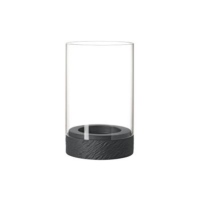 Windlicht VILLEROY & BOCH "Windlicht Manufacture Rock Home 20 cm schwarz", schwarz, Kerzenhalter, Windlicht