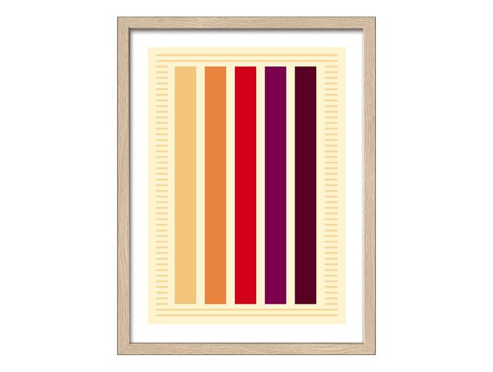Holzbild Modern Vintage Typ B Floatglas, MDF Rot/Orange/Gelb 33 x 43 x 1cm