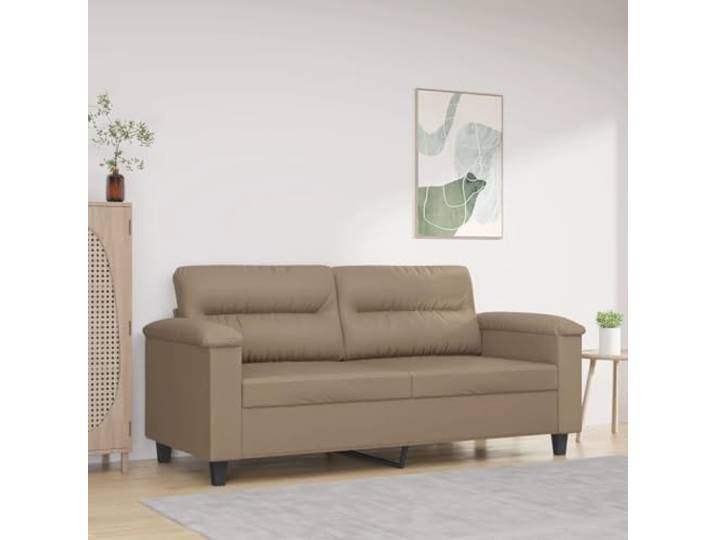 HEFZGDB 2-Sitzer-Sofa Cappuccino-Braun 140 cm Kunstleder Langlebiges Polstermöbel Modernes Wohnzimmer Sofa Robuster Metallrahmen Schmutzabweisende Oberfläche Bequeme Sitzfläche