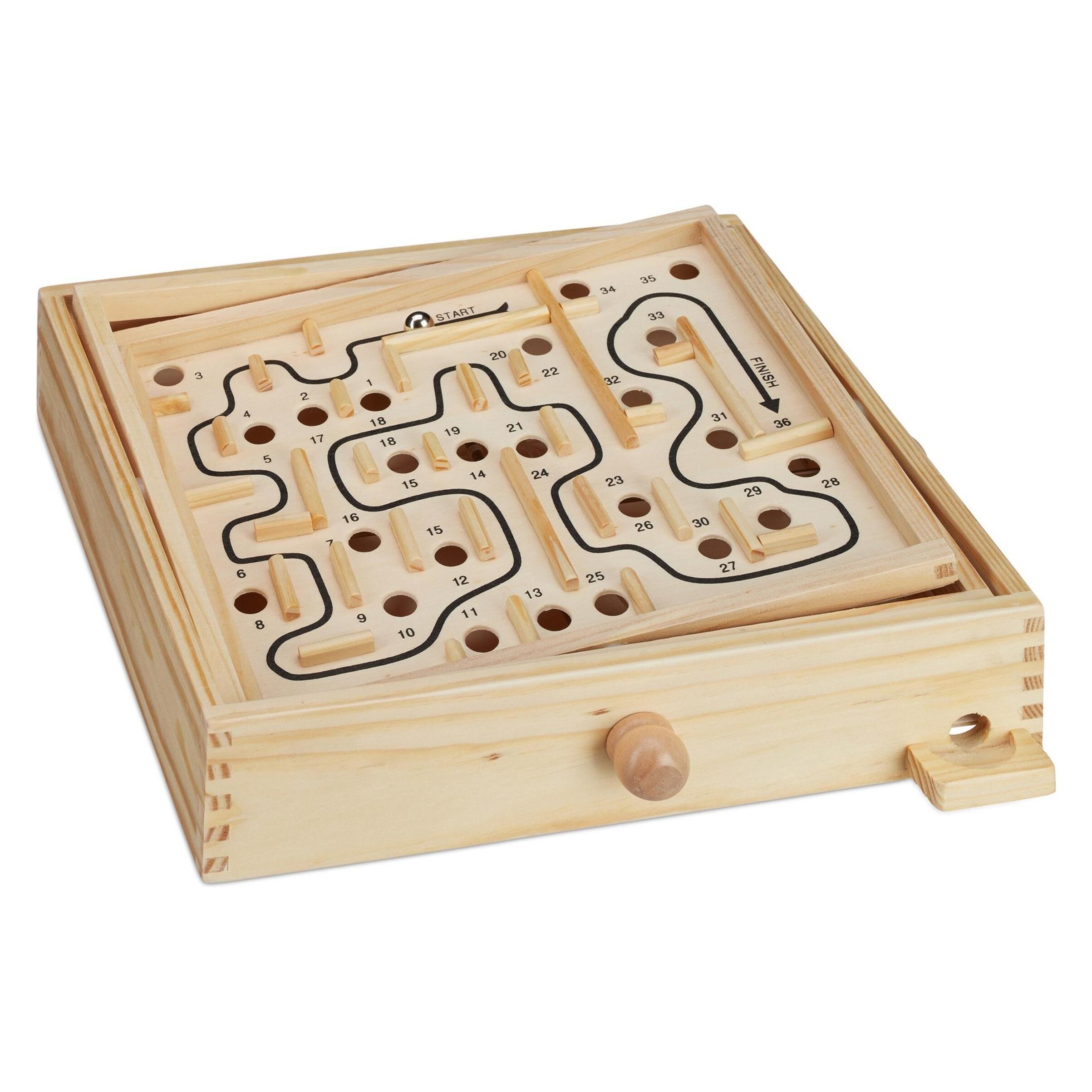 Relaxdays Labyrinth Spiel (Deutsch, Englisch, Französisch, Italienisch, 2 Spieler) (4052025235024)