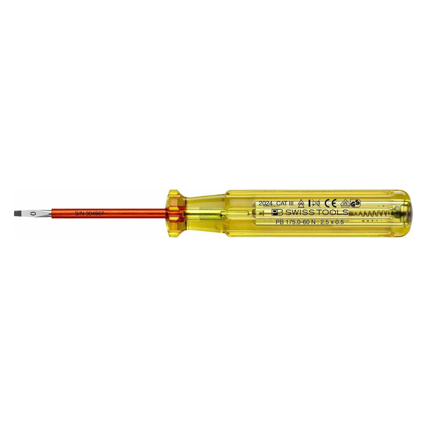 PB Swiss Tools Spannungsprüfer PB 175 Gr. 0 (Schlitz) (PB 175.0-60 N-138007.0060)