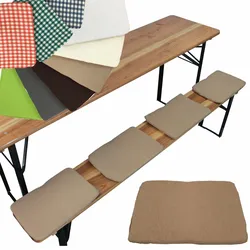 NYVI Bierbank Sitzkissen 36x25 cm NYVIGala 4er Set - Komfortable Sitzpolster für Bierbänke - Bierbankkissen mit elastischer Klettband Befestigung Farbe:Beige