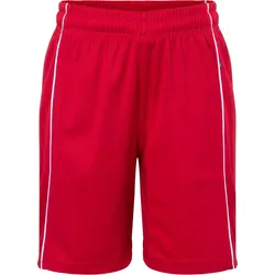 James & Nicholson Kinder Basic Team Shorts Sweat-Shorts JN387K red/white L (134/140)