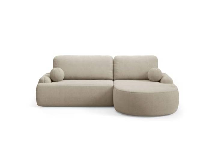 Lookway Rundes Ecksofa Cleo, Hellbeige, 264x172 cm, Rechte Seite