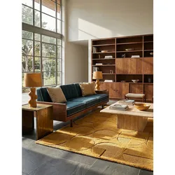 Wollteppich Kurzflor Senfgelb 120 x 170 cm - DEBEN   Kadima Design