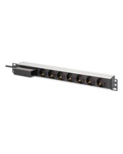 DIGITUS 1U Alu PDU rackmount. 6x safety outlet 1x PDU,rackmount.,6x outlet,1x 16A 4000W 250VAC 50/60Hz circuit breaker (DN-95439)
