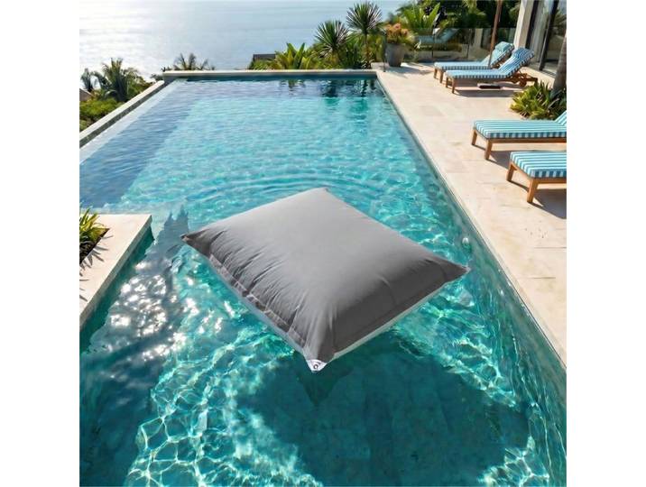 Housse pour Pouf Géant XXL 180x140cm Flottant pour Piscine - Gris galet