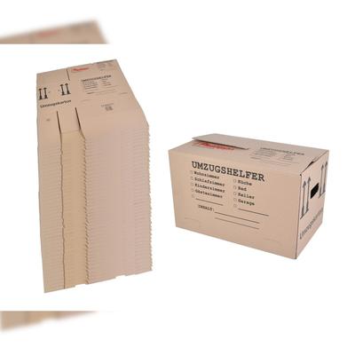 BURI Umzugskarton 50 Stück bedruckt 59x34x35cm Traglast bis 30kg Aufbewahrung Kiste