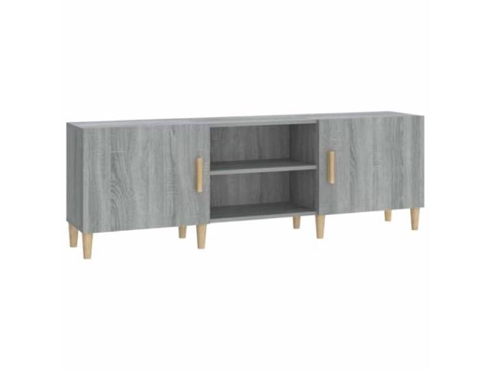 KUPTYERFG TV-Schrank Grau Sonoma 150x30x50 cm Lowboard Holzwerkstoff Stilvoller Fernsehtisch fürs Wohnzimmer mit offenem Stauraum für Receiver und Spielkonsolen.