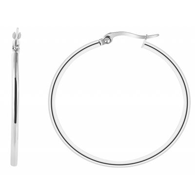Paar Creolen ADELIA´S "Damen Creolen aus poliertem Edelstahl", silber, Ohrringe, Damen, Damen, Edelstahl
