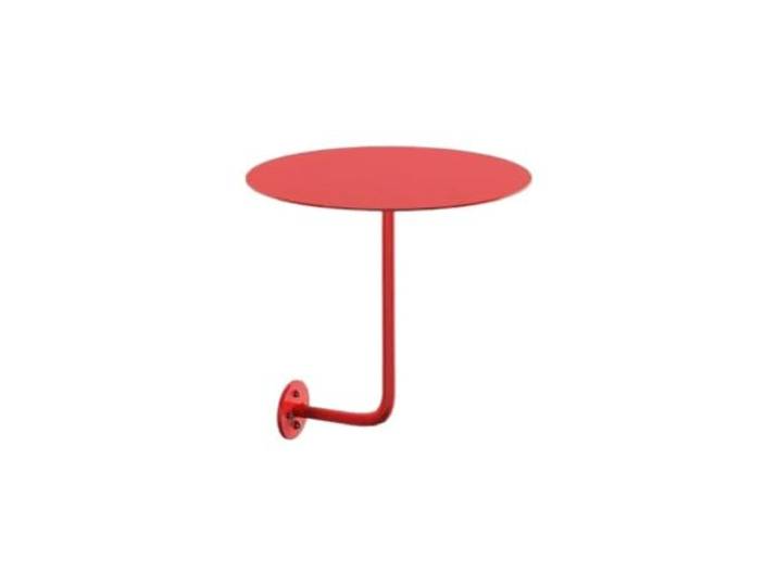 DHYUACN Wandmontierter Runder Tisch, Hängender Beistelltisch For Bubble Tea Shop/Café, kleine Kaffeebar, Theke, Snackbar, Möbel(40x45cm red)