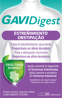 GaviDigest Obstipação Recorrente Sintomas Intestinais 30 cápsulas