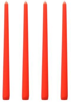 On Spot Shop Long Burning Taper Candles, 4 Pack, Dripless Smokeless Unscented, For Home Interior And Valentine's Decor red