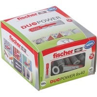 Dübel DUOPOWER 8x40 LD hellgrau/rot, 100 Stück