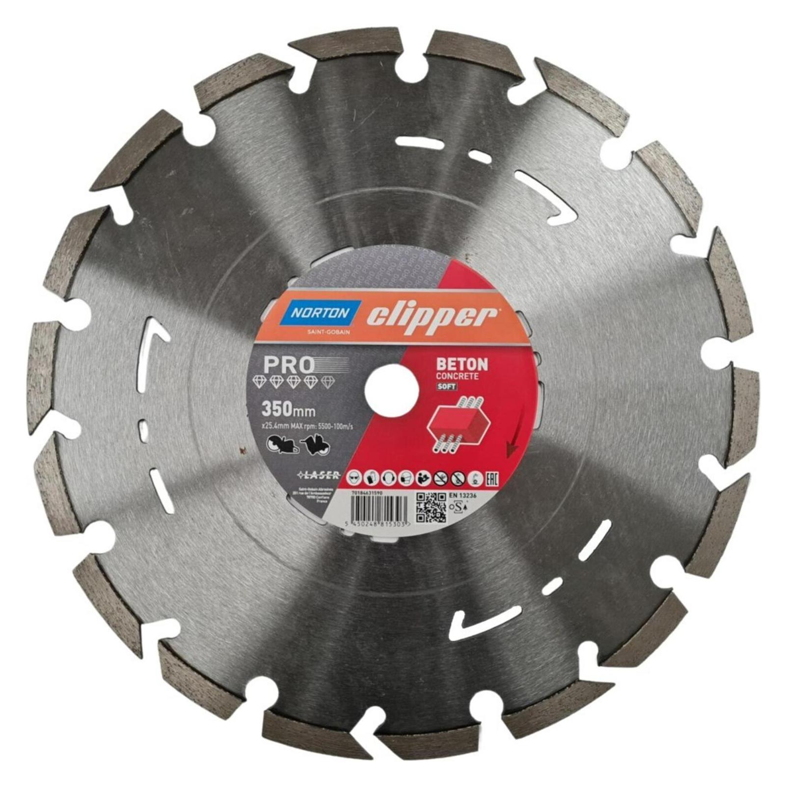 Magni NORTON CLIPPER Diamantscheibe Pro Beton Soft II - Ø 450 mm - Bohrung 25,4 mm - Segment (H/B) 12/3,2 (62424766)