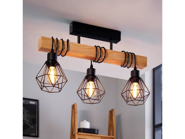 Plafondlamp Townshend 5, hout licht, Woon-/ Eetkamer, Hout, Vintage, plafondlamp hout