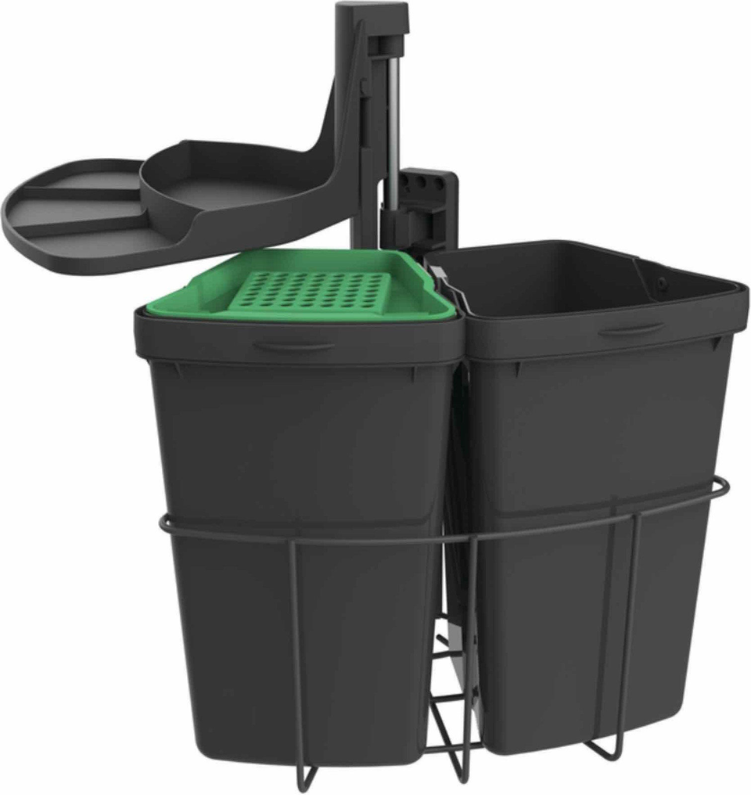 CABBI Junior 2 plus afvalbak in antraciet met biologisch afvaldeksel